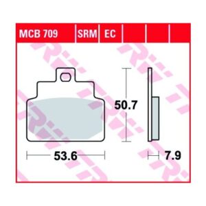Pastillas de Freno Sinterizadas Racing Metal TRW MCB709SRM Aprilia LEONARDO 125 1996-2001