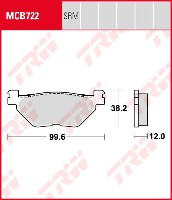 Pastillas de Freno Sinterizadas Racing Metal TRW MCB722SRM Yamaha T-max 530 (euro 4) (xp 530) 2017-2019