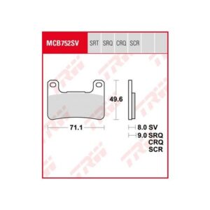 Pastillas de Freno Trw Srq Circuito y Entrenos Suzuki Gsx-r... — MCB752SRQ