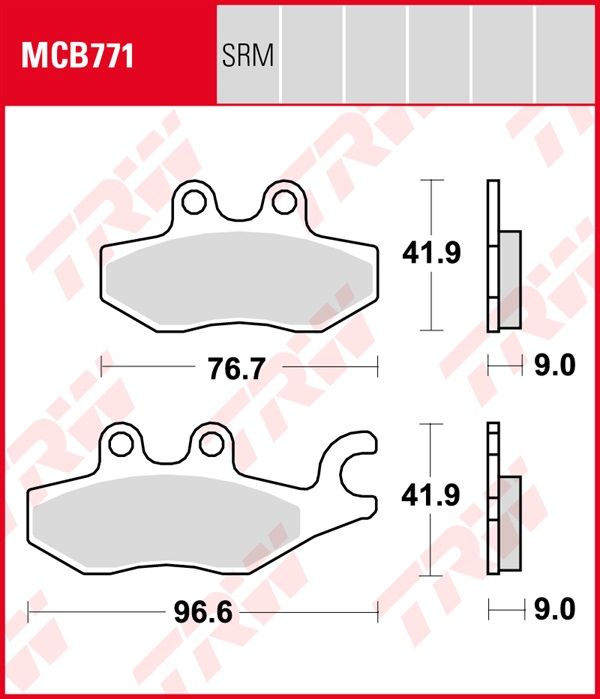 Pastillas de Freno Sinterizadas Racing Metal TRW MCB771SRM Piaggio BEVERLY 125 IE Desde 2011