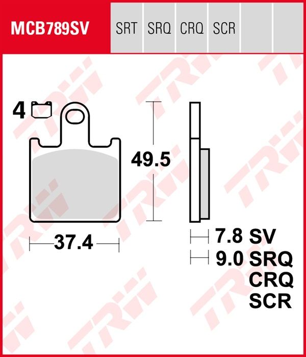 Pastillas de Freno Carbono Racing TRW MCB789CRQ Kawasaki GTR 1400 2007-2009