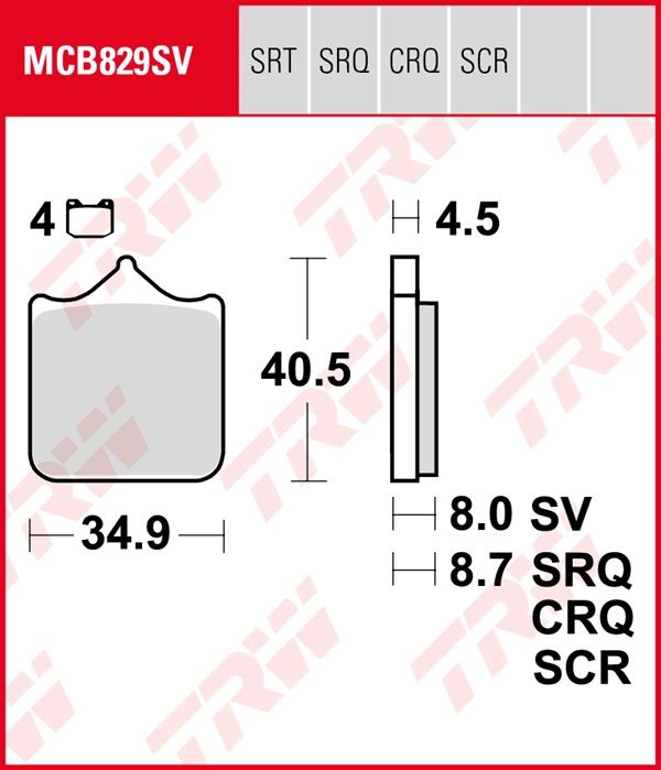 Pastillas de Freno Carbono Racing TRW MCB829CRQ BMW S 1000 RR 2015-2016