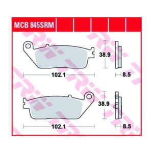 Pastillas de Freno Sinterizadas Racing Metal TRW MCB845SRM Kymco MYROAD 700I ABS Desde 2011