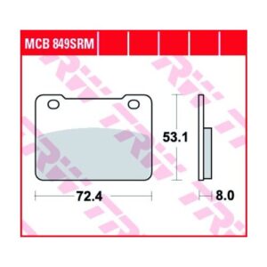 Pastillas de Freno Sinterizadas Racing Metal TRW MCB849SRM Sym MAXSYM 400I 2010-2020