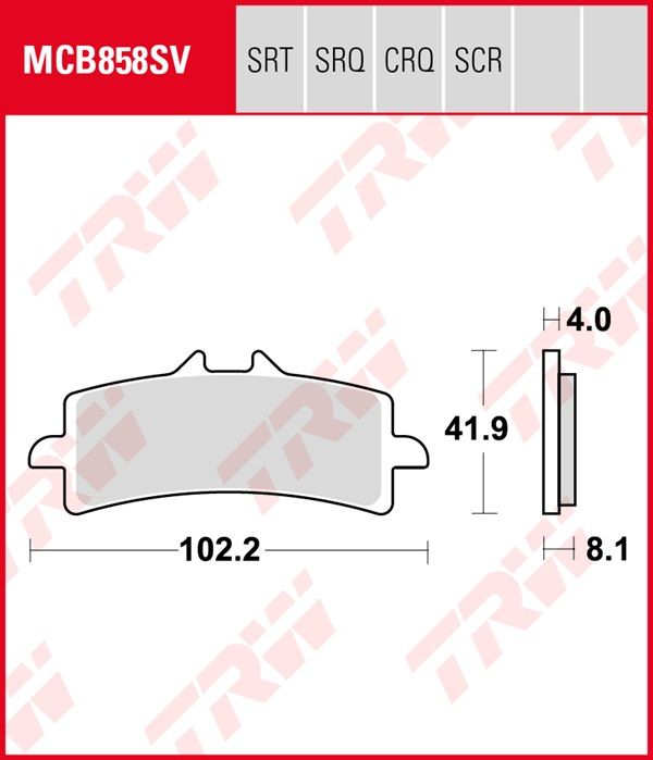 Pastillas de Freno Sinterizadas TRW MCB858SV Aprilia RSV4 1000 RR (euro 4) 2019-2020