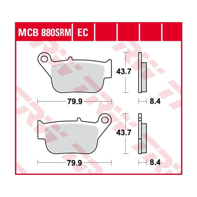 Pastillas de Freno Sinterizadas Racing Metal TRW MCB880SRM Yamaha YP 250 R X-max 2005-2013