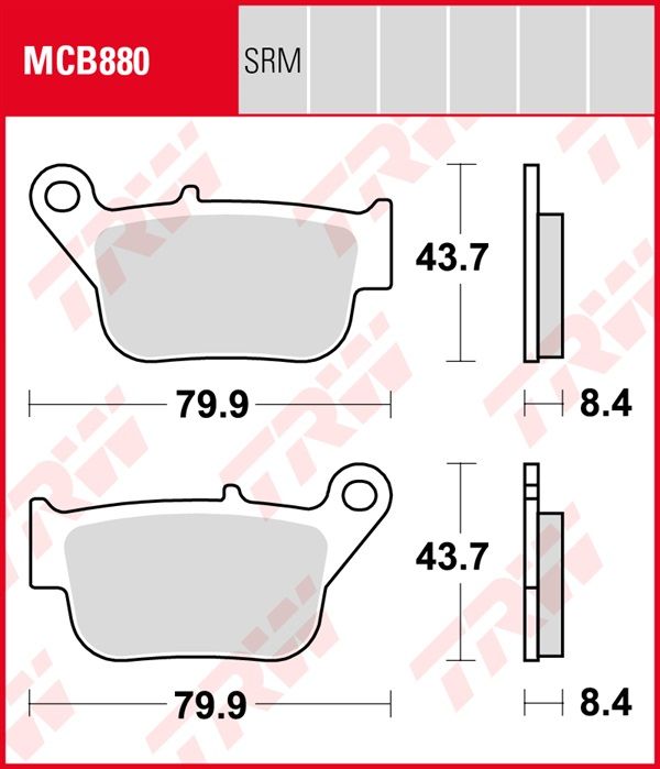 Pastillas de Freno Sinterizadas Racing Metal TRW MCB880SRM Yamaha YP 250 R X-max 2005-2013