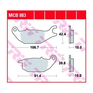 Pastillas de Freno TRW MCB883 Yamaha TRICITY 125 (mw 125) 2014-2016