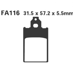 Pastillas de Freno Scooter EBC SFA116 Piaggio FREE 50 / KAT 1993-1998