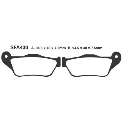 Pastillas de Freno Scooter Sinterizadas EBC SFA430HH Yamaha YP 125 R X-max 2006-2009