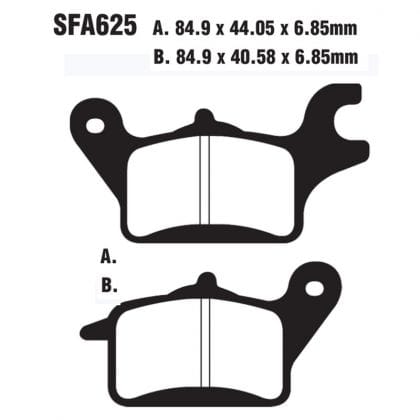 Pastillas de Freno Scooter EBC SFA625 Honda WAVE 110 I (afs 110 2 Sh) 2012-2016