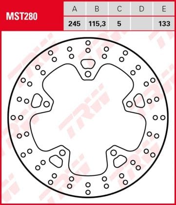 Disco de Freno Fijo TRW MST280 Yamaha XJ6 DIVERSION 2009-2016