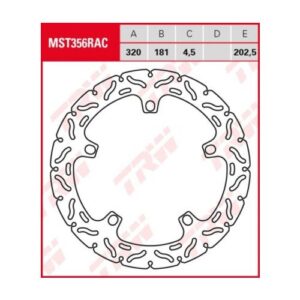 Disco de Freno Fijo Racing TRW MST356RAC BMW F 800 GT 2013-2016