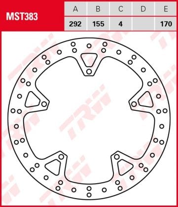 Disco de Freno Fijo TRW MST383 Yamaha Yzf-r 125 2008-2013