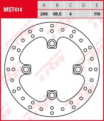 Disco de Freno Fijo TRW MST414 Suzuki Lt-a 700 X KING QUAD 2005-2007