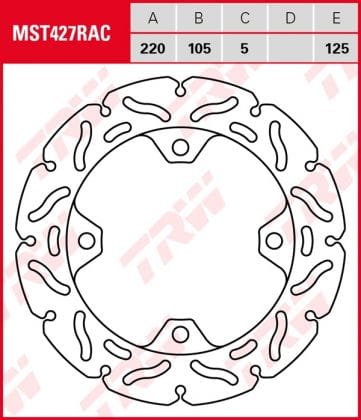 Disco de Freno Fijo Racing TRW MST427RAC Honda CBR 1000 RR FIREBLADE 2004-2005