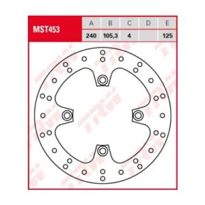 Disco de Freno Fijo TRW MST453 Honda FES 125 PANTHEON (2-takter) 1998-2002