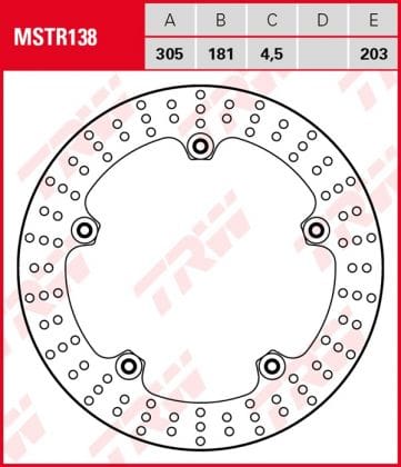 Disco de Freno Fijo Racing TRW MSTR138 BMW R 1200 GS 2008-2009