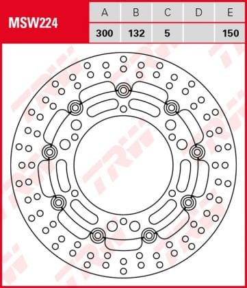 Disco de Freno Flotante TRW MSW224 Yamaha BT 1100 BULLDOG 2001-2004