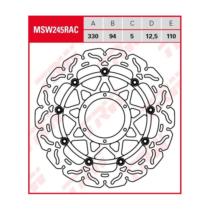 Disco de Freno Flotante Racing TRW MSW245RAC Honda CBR 900 RR FIREBLADE 2000-2001