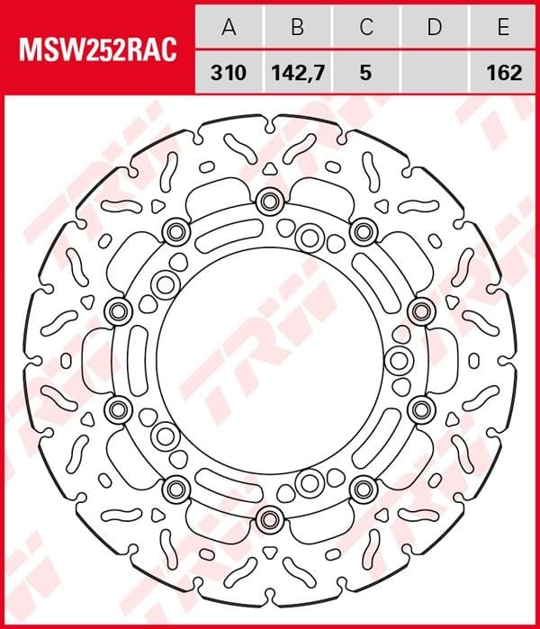 Disco de Freno Flotante Racing TRW MSW252RAC Kawasaki NINJA 400 (euro 4) 2018-2020