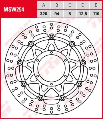 Disco de Freno Flotante TRW MSW254 Honda CBR 1000 RR FIREBLADE 2004-2005