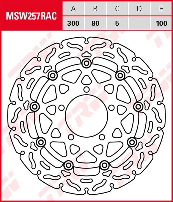 Disco de Freno Flotante Racing TRW MSW257RAC Kawasaki Er-6f 2006-2008