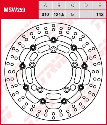 Disco de Freno Flotante TRW MSW259 Suzuki B-king (gsx 1300 Bk) 2008-2011