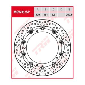 Disco de Freno Flotante TRW MSW357SP BMW S 1000 RR 2015-2016